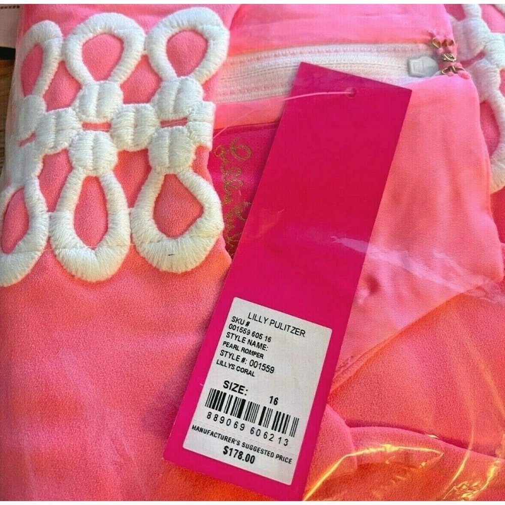 Lilly Pulitzer Woman's Pearl Romper - Lillys Coral - Sizes - Retails $178 - Picture 8 of 14